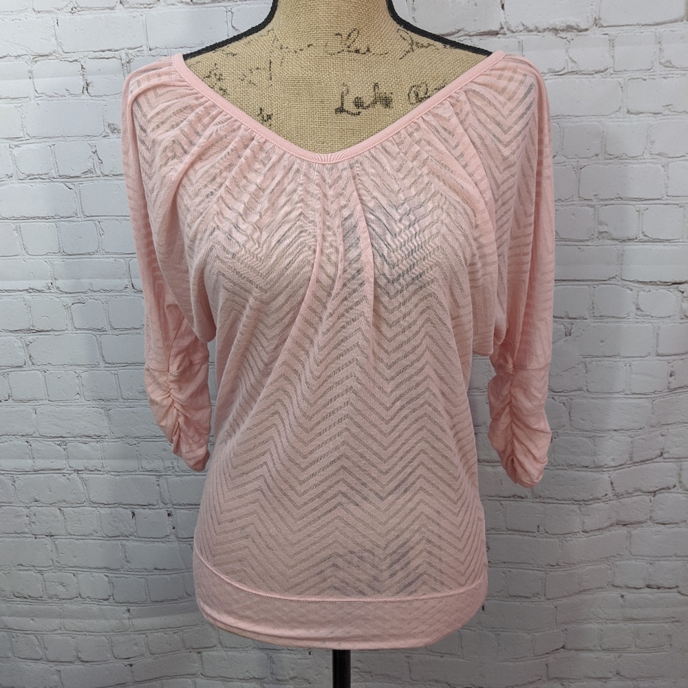 Maurices Sheer 3/4 Sleeve Shirt Small